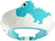 Baby Shower Cap Shield, Shower Cap for Kids, Visor Hat for Eye and Ear Protection for 0-9 Years Old Children,Cute Dinosaur/Crocodile/Hippo shape Makes the Baby Bath More Fun (Dinosaur, Blue)