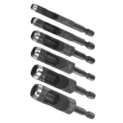 6pcs Leather Hole Punch Tool - [1/4" Shank] Extension Hex Shank Drill Bit Hig...