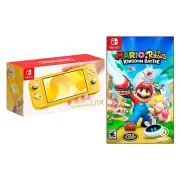 NEW Nintendo Switch Lite Handheld Console - Yellow Mario+Rabbids Bundle