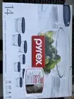 Pyrex Food Storage Set Container Microwave Safe 14 Piece Round Glass Blue Lid