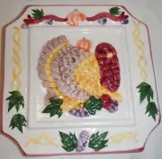 Vtg Handpainted Thanksgiving Fall Pumpkin Trivet for Hot Pots Ceramic Tile 6 x 6
