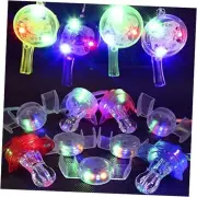 PROLOSO 15Pcs Glow in the Dark Party Favors Supplies 5 Light up Round Whistles