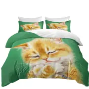 Cute Tempting Ginger Cat Drawing Quilt Cover