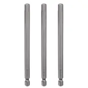 3pcs H6.0 Hex Head Drill Bit Wrench 6mm Flat Tip 1/4" Shank 150mm Long Magnetic