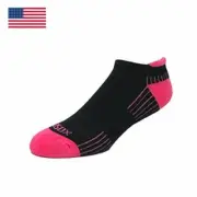 3 pair EcoSox Bamboo Viscose Active Sport Tab Socks Sz. 9-11 Black/Pink 1007-8