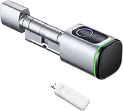 Smart Lock, TUYA Smart Home Security Door Lock DIY Cylinder Core Electronic Housekeeper APP Key IC Card Fingerprint Unlock for Home Office Bedroom(Silver with BLE Hub,A50 B50) Learned extensively