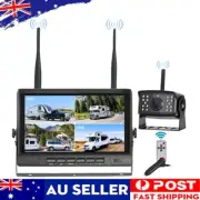 7" Digital Wireless Quad DVR Monitor Reversing Backup Camera 12-24V for Truck RV