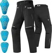 ILM Motorcycle Riding Pants Men CE Armored Motocross Touring All Season Protective P04 (M,30L) Black