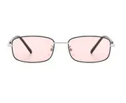 G126 Outdoor Cycling TAC Ocean Film Polarized Color-changing Sunglasses Silver Frame To Pink Flat Glasses for Men and Women