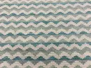 Schumacher Woven Zig Zag Uphol Fabric- Roebuck Performance / Mineral 6 yds 77540