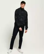Superdry Men's Moody Camo Flyweight Harrington Zip Up Sweatshirts Jacket Small