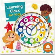 da Vinci's Room 12 Inch Analog Telling Time Teaching Clock for Kids, Wall Clock for Kids Learning to Tell Time, Rainbow, 12 Inches