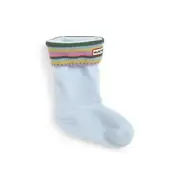 HUNTER Kids FLEECE WELLY SOCKS BABY BLUE STRIPE CUFF BOOT LINERS XS ( 11-13 )