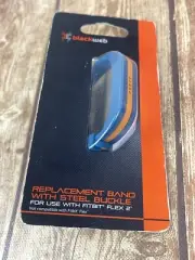 Blue and Orange Blackweb REPLACEMENT Fitbit Flex 2 Band w/Silver Steel Buckle