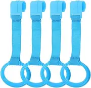Baby Playpen Pull up Ring, 4pcs Baby Bed Stand Up Rings Baby Cot Hanging Ring Rings Baby Walking Exercises Assistant Rings for Infant Baby Toddler Blue