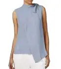 Rachel Rachel Roy Asymmetrical Top, March Light Sky, Sz L, NWT