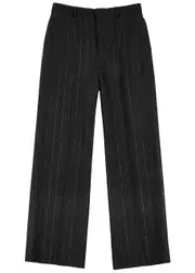 Saint Laurent Pinstriped Wool-blend Trousers - Silver - 50 50