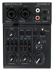 Rockville RockMix 2 Channel Mic/Instrument Pro Recording Mixer+USB Interface/EQ