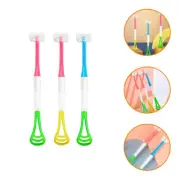 3 Pcs Baby Child Handheld Tongue Scraper Adults Plastic Scrapers