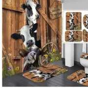 Jayden&Madge 4PC Farmhouse Shower Curtain & Bath Mats Set - Rustic Decor