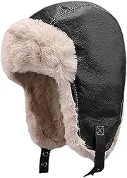 [Generic] Ear Caps Winter Thick and Warm Lei Feng Hat Female Couple with Velvet Ear Couple Riding Cold Pilot Warm Hat Hat with Light
