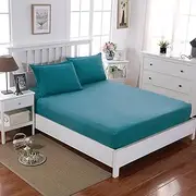 [ForZzz] Bed Sheet Set Super Soft Microfiber/ 2000 Thread Count Luxury Egyptian Sheets/Queen Fitted Sheet Set 35CM Deep Pocket -2 Piece(Queen,Biscay Blue,No Flat)