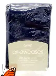 Home Navy Pillowcase - 200 Thread Count, Standard Set 0f 2 Pillow Cases