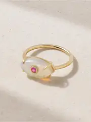[Sydney Evan] Sydney Evan - Evil Eye 14-karat Gold Opal And Sapphire Ring - 6 1/2 6 1/2 Gold