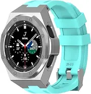 [SUPENG] Case + Band Compatible with Samsung Galaxy Watch 4 Classic 46mm Rugged Protective Cover with Screen Protector Compatible with Samsung Watch 4 Classic 46 (Color : Color 11, Size : Watch4 Classic 46mm
