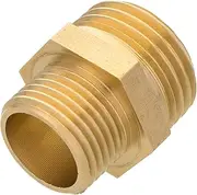 HALLMERS 3/8" BSP Male to 1/2" BSP Male Brass Pipe Fitting Reducer Thread Plumbing Hose, Hex Threaded Bushing Tubing Adapter Coupler, Used to Connect Lines for Air, Water, Fuel, Oil and Gas