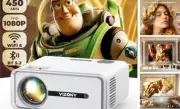 Mini Projector with WiFi and Bluetooth, 450ANSI 1080P FHD Home Movie