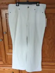 Women's NWT NYDJ Infinity Waist Relaxed Flare Optic White Pants Sz. 1X