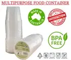 NEW 24oz 700ml BPA Free Takeaway Food Plastic Containers & Lids Round Bulk Buy