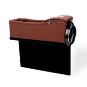 Car Seat Storage Box Cup Drink Holder Organizer Auto Gap Pocket Stowing Tidying For Phone Pad Card Coin Mocha Brown Deputy Driving