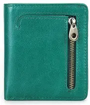 [ALDNHD] Women's Wallet RFID Anti-Theft Brush Genuine Leather Ultra Thin Multifunction Short Style Wallet,D