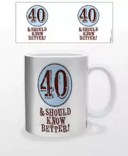 40 SHOULD KNOW BETTER 11 OZ COFFEE MUG TEA CUP WISER BRIGHTER SMARTER FUNNY LOL!