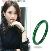 [BOSUGE] Exquisite Bracelet,Bracelet， Natural Green Jade Round Bangle Women Jewelry Hetian White Jades Nephrite Thin Bangle Jadeite Bracelet Large-66-67Mm (Color : 5254mm)