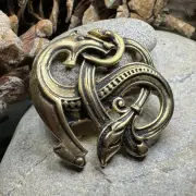 Bronze Viking Dragon Brooch Celtic LARP Pagan Bronze Pin
