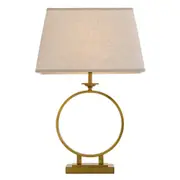 Berroca Aged Gold Circle Base Modern Table Lamp