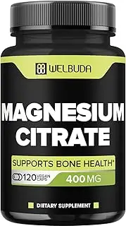 400mg Magnesium Citrate Supplement for Heart Health, Bone Health & Immune System - Vegan, Non-GMO & Gluten Free - 120 Capsules for 4 Months