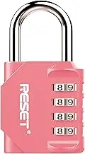 RESET-060 4 Digit Combination Lock Outdoor Padlock for School Gym Sports Locker Fence Toolbox Gate Suitcase Hasp Pink