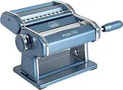 Marcato Atlas 150 Pasta Machine – Made in Italy | Premium Quality Home Pasta Maker with 3 Shapes | Anodised Aluminium Rollers, Stable Clamp, Non-Slip Hand Crank | Removable Combs - Powder Blue
