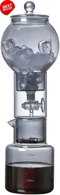 Ice Drip Coffee Maker, Grey-Transparent Cold Brew Coffee Maker, High Boron Glass