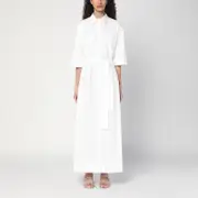 [P.A.R.O.S.H.] White Shirt Dress With Belt L White
