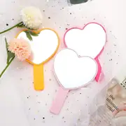 1pc Heart Shaped Hand Held Mirror Cosmetic Hair Dressing Beauty Makeup Portable