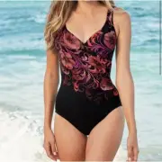 Miraclesuit It's A Wrap Underwire One Piece Swimsuit Tamarind Brown 14 NWT