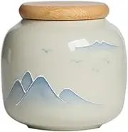 Kitchen Container Small Ceramic Tea Canister Household Sealed Tea Storage Jar For Kitchen Counter, Pantry For Loose Tea