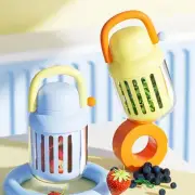 Portable Double Layer Salad Cup with Fork Large Capacity Sealed Salad Bowl