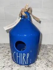 Rae Dunn CHIRP Round Blue Ceramic Birdhouse Decoration Ceramic Artisan Collect