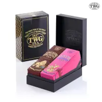 在飛比找momo購物網優惠-【TWG Tea】時尚茶罐雙入禮盒組 獅城早餐茶100g+紐